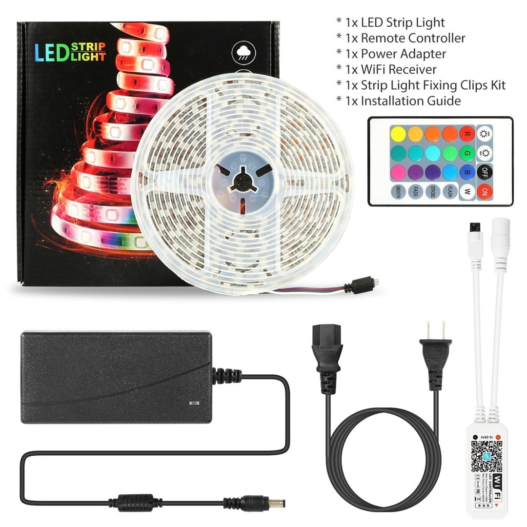 16.4FT 300 LEDs RGB Color Changing WiFi Smart LED Light Strip Work with Alexa Google Assistant Sync Image 2