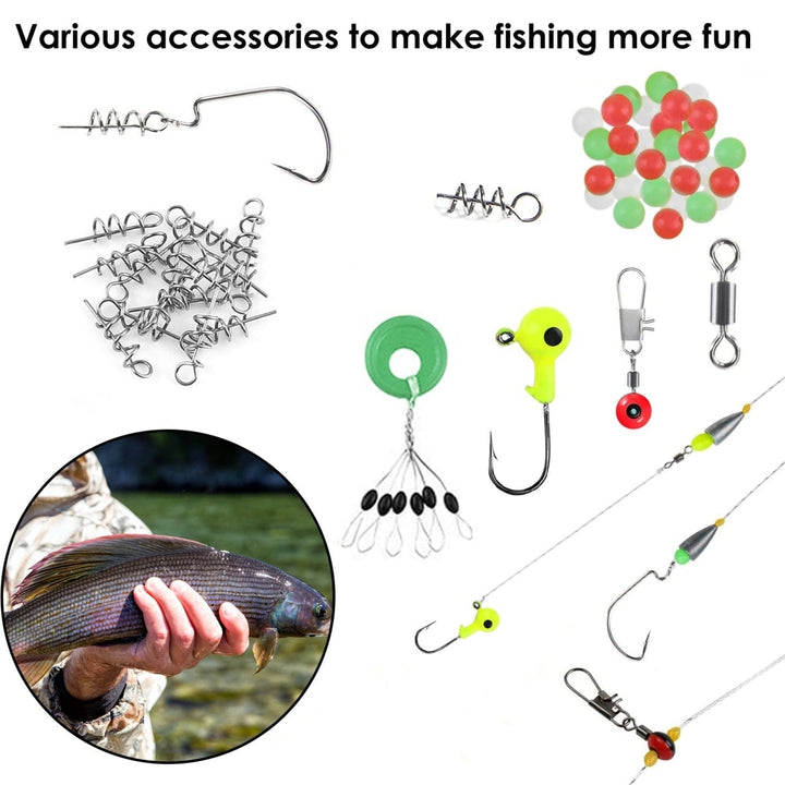 188Pcs Fishing Accessory Kit Portable Fishing Set Including Jig Hooks Sinker Weights Spoon Lure Image 2