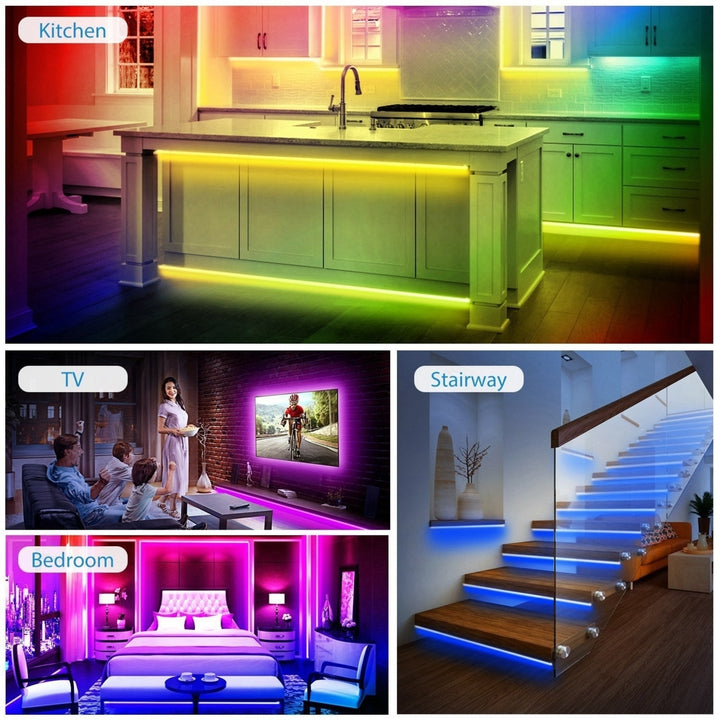 16.4FT 300 LEDs RGB Color Changing WiFi Smart LED Light Strip Work with Alexa Google Assistant Sync Image 9