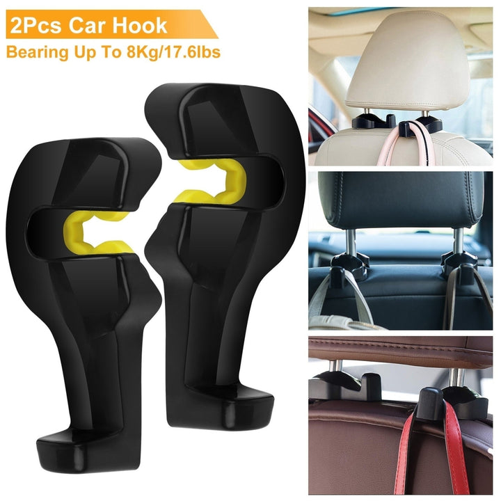 2Pcs Car Seat Headrest Hanger Car Headrest Hanging Hook For Bag Purse Cloth Grocery Organizer Image 3