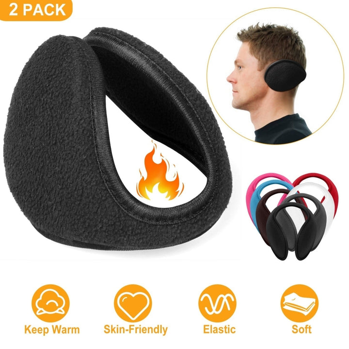 2Pcs Ear Warmers Unisex Winter Earmuffs Behind-the-Head for Winter Running Walking Dog Travel Image 3