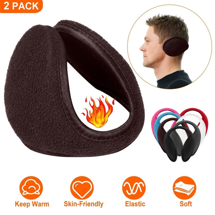 2Pcs Ear Warmers Unisex Winter Earmuffs Behind-the-Head for Winter Running Walking Dog Travel Image 4