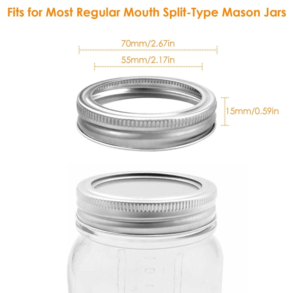 24 Pcs Regular Mouth Canning Jar Metal Split-Type Jar Bands Replacement Image 2
