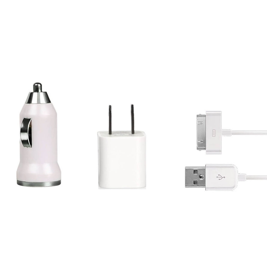 32pin USB Car Charger USB Wall Charger USB Cable Compatible with iPhone4 4S Image 1