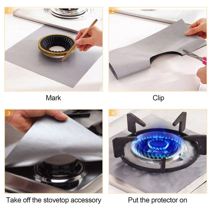 4-Pack Reusable Nonstick Stovetop Burner Protector Liner Image 7