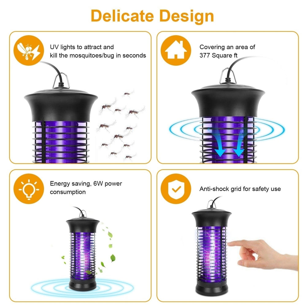 Electric Bug Zapper Mosquito Killer UV Light Flying Zapper Insect Killer Lamps Pest Fly Trap Image 2