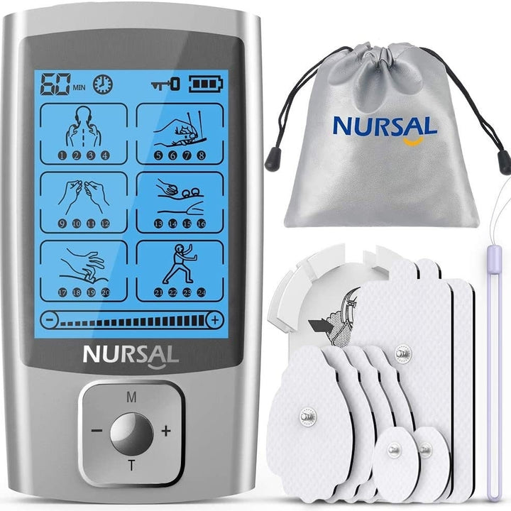 EMS TENS Unit Muscle Stimulator with 16 ModesRechargeable TENS Machine8 Pcs Electrode Pads Image 1