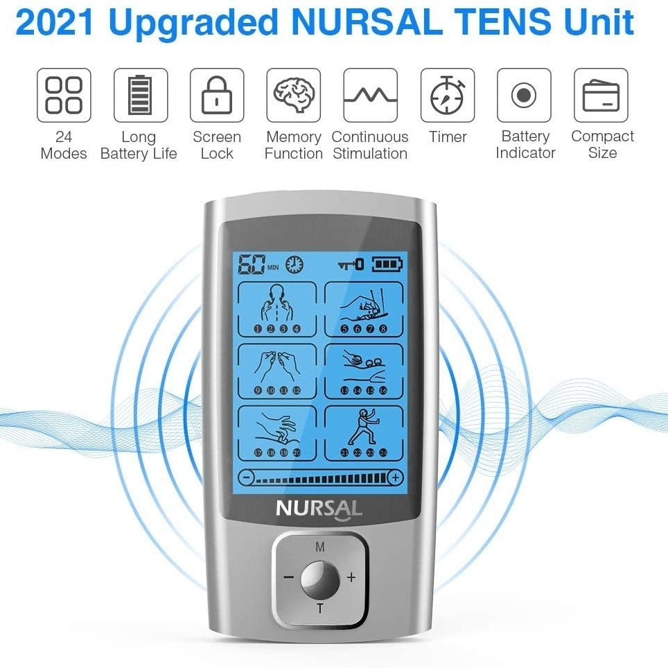 EMS TENS Unit Muscle Stimulator with 16 ModesRechargeable TENS Machine8 Pcs Electrode Pads Image 2