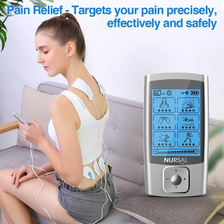 EMS TENS Unit Muscle Stimulator with 16 ModesRechargeable TENS Machine8 Pcs Electrode Pads Image 6