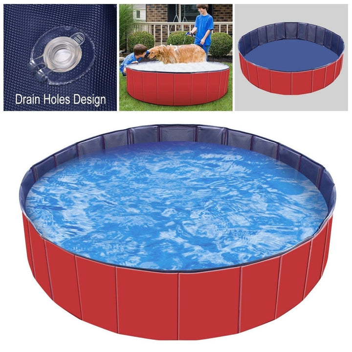 Foldable Pet Swimming Pool PVC Kiddie Baby Dog Swim Pool Bathing Tub Playmat Kids Pools Image 1