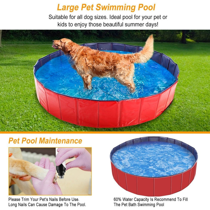 Foldable Pet Swimming Pool PVC Kiddie Baby Dog Swim Pool Bathing Tub Playmat Kids Pools Image 4