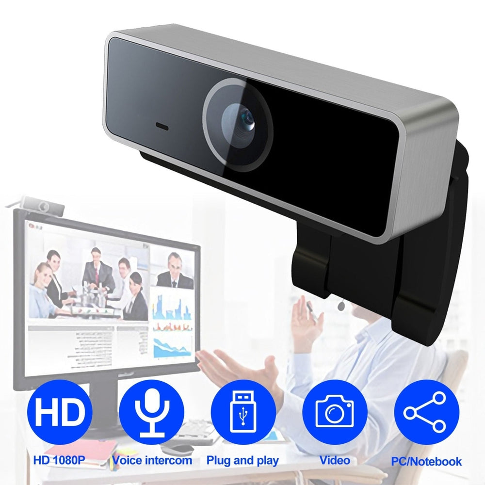 FHD 1080P Webcam USB PC Computer Webcam Auto Focus with Microphone 60-Degree Widescreen Desktop Laptop Webcam Live Image 2