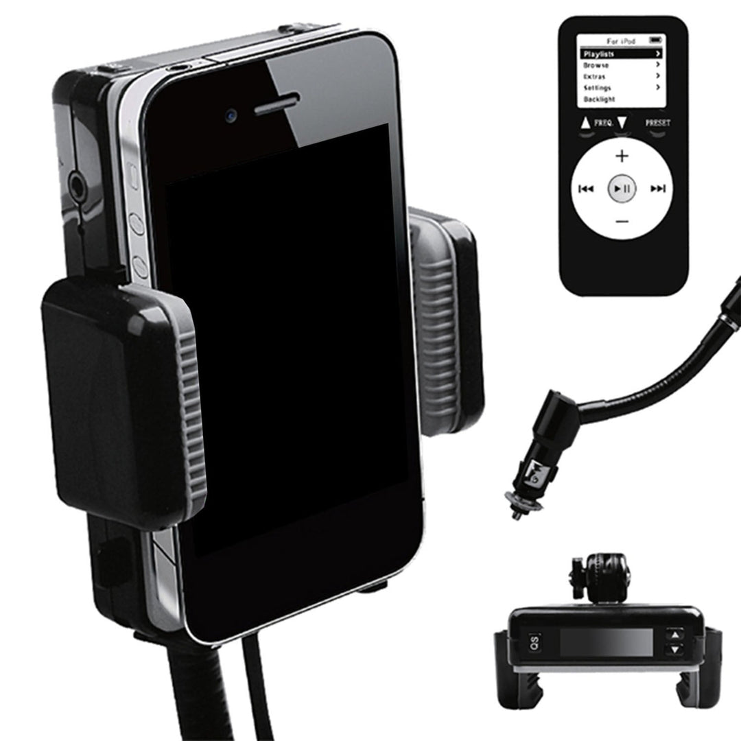 FM Transmitter Hands-free Car Charger with Remote Control Phone Stand 3.5 mm Headphone Jack Image 6