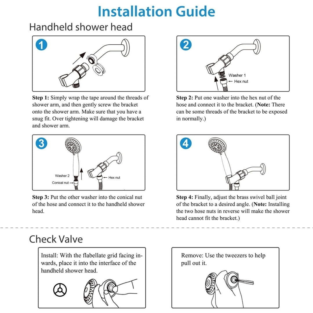 Handheld Shower Head Stainless High Pressure 5 Spray Settings Massage Spa Showerhead Chrome Face Image 8