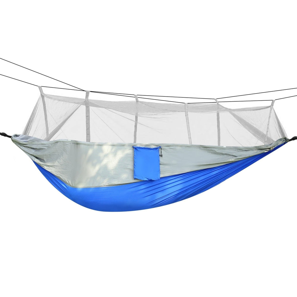 600lbs Load 2 Persons Hammock with Mosquito Net Outdoor Hiking Camping Hommock Portable Nylon Swing Hanging Bed Image 2