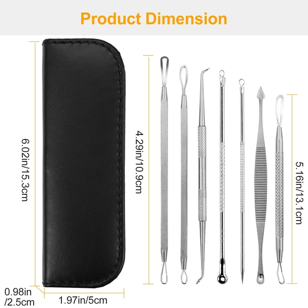7 Pcs Blackhead Remover Kit Stainless Steel Pimple Comedone Acne Extractor Needle Tools Image 3