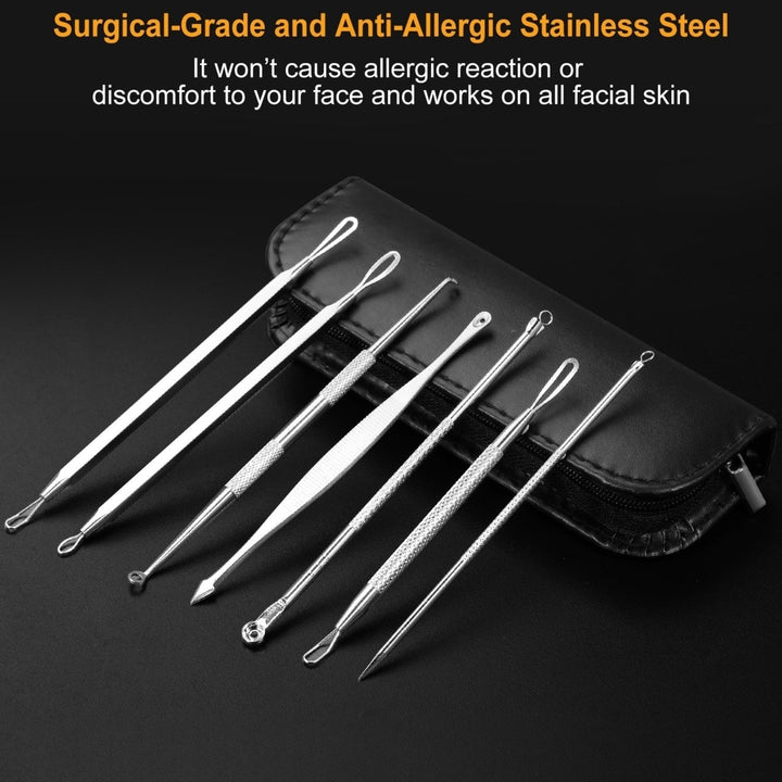 7 Pcs Blackhead Remover Kit Stainless Steel Pimple Comedone Acne Extractor Needle Tools Image 7
