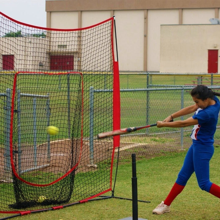 7x7ft Baseball Softball Teeball Practice Net Batting Hitting Pitching Training Net Image 7