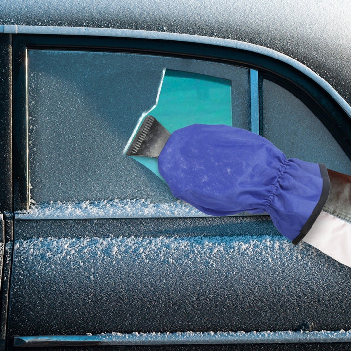 Ice Scraper Glove Car Windshield Snow Scraper Remover Glove Lined of Fleece Winter Ice Scraper Mitt Image 4