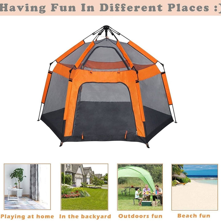 Play Tent Pop Up Portable Hexagon Playhouse for Backyard Patio Indoor Outdoor Breathable Tent House Children Boys Girls Image 4