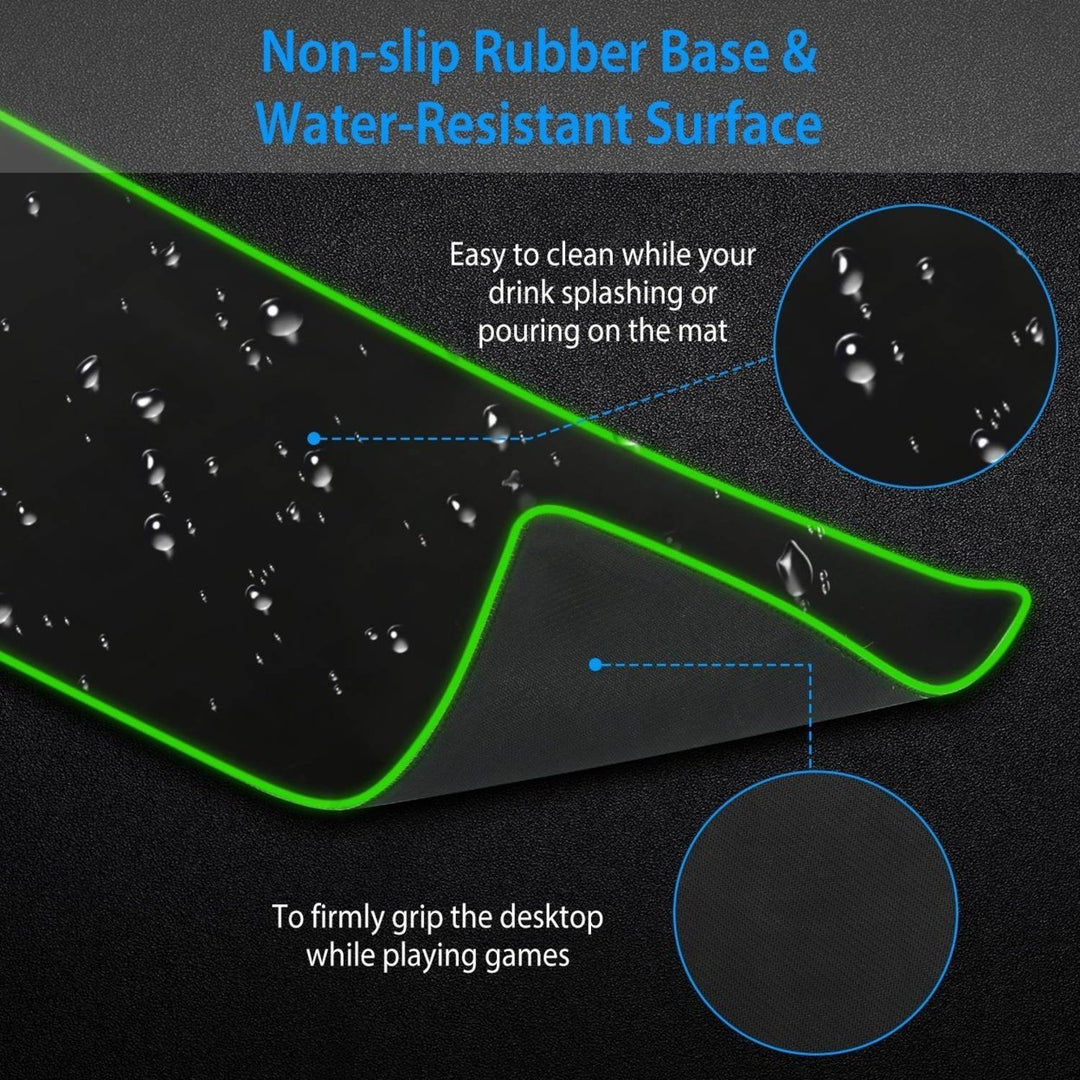 Large LED Gaming Mouse Pad RGB Computer Keyboard Mouse Mat with 10 Light Modes Non-Slip Rubber Base Image 4