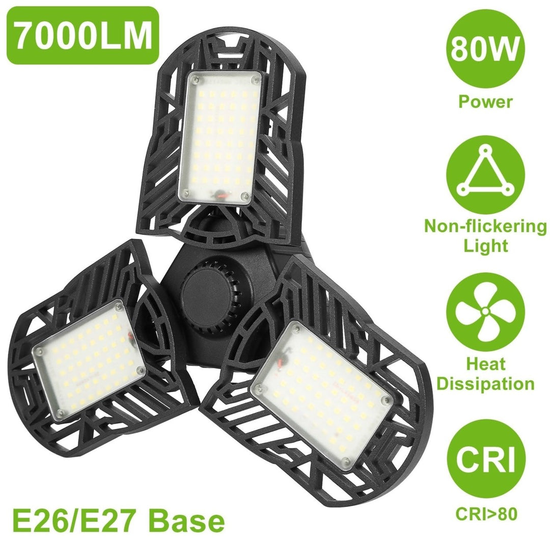 LED Garage Light E26 E27 80W 7000LM 6500K Garage Ceiling Light Deformable Workshop Lamp LED Ceiling Light Bulbs Image 2