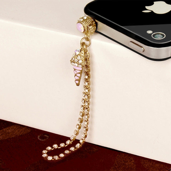 Luxury Crystal Diamond Icecream Dust Cap Pendant Image 6