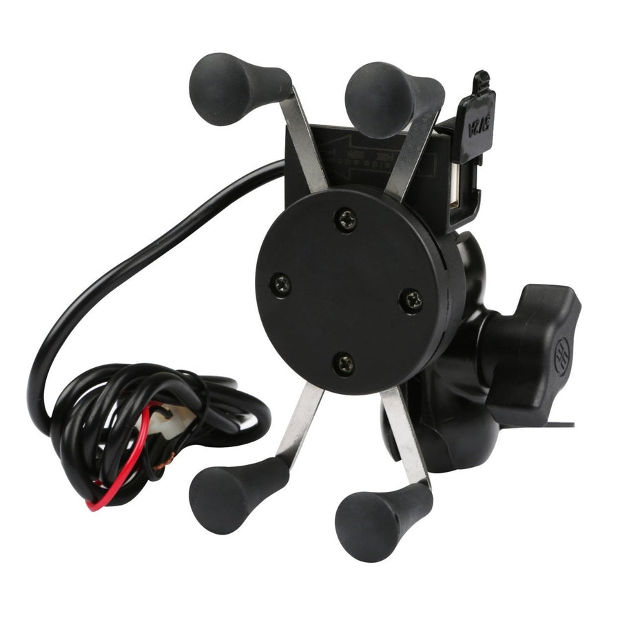 Motorcycle Handlebar Mount Holder with USB Charger for Cellphones Image 1