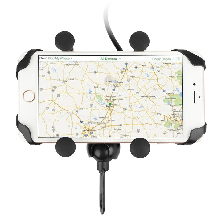 Motorcycle Handlebar Mount Holder with USB Charger for Cellphones Image 4