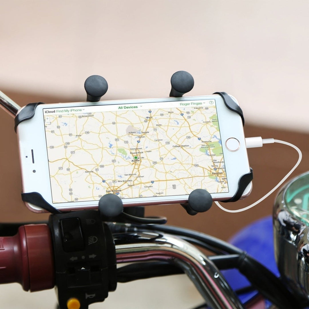 Motorcycle Handlebar Mount Holder with USB Charger for Cellphones Image 4