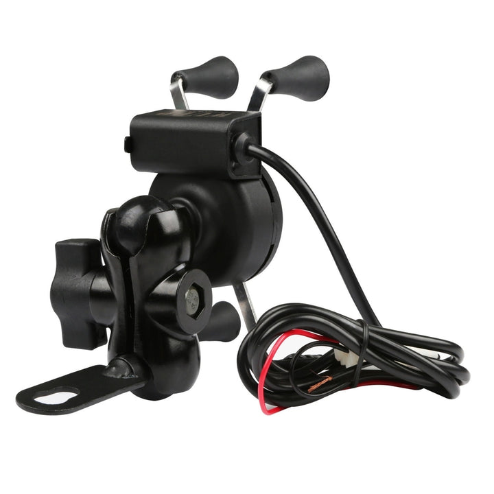 Motorcycle Handlebar Mount Holder with USB Charger for Cellphones Image 7