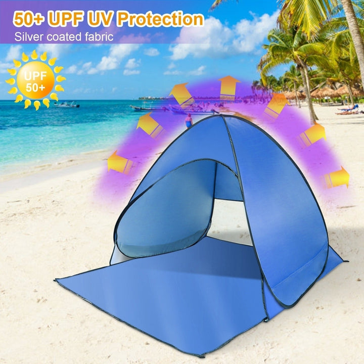 Pop Up Beach Tent Sun Shade Shelter Anti UV Automatic Waterproof Tent Canopy for 2 to 3 Man with Net Window Storage Bag Image 8