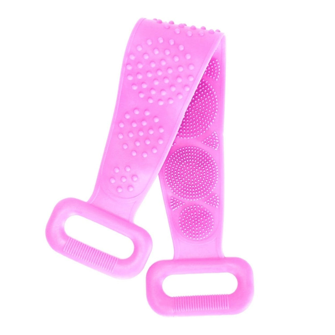 Back Scrubber Belt For Shower Exfoliating Foaming Body Wash Strap Brush Bristles Massage Dots Image 1