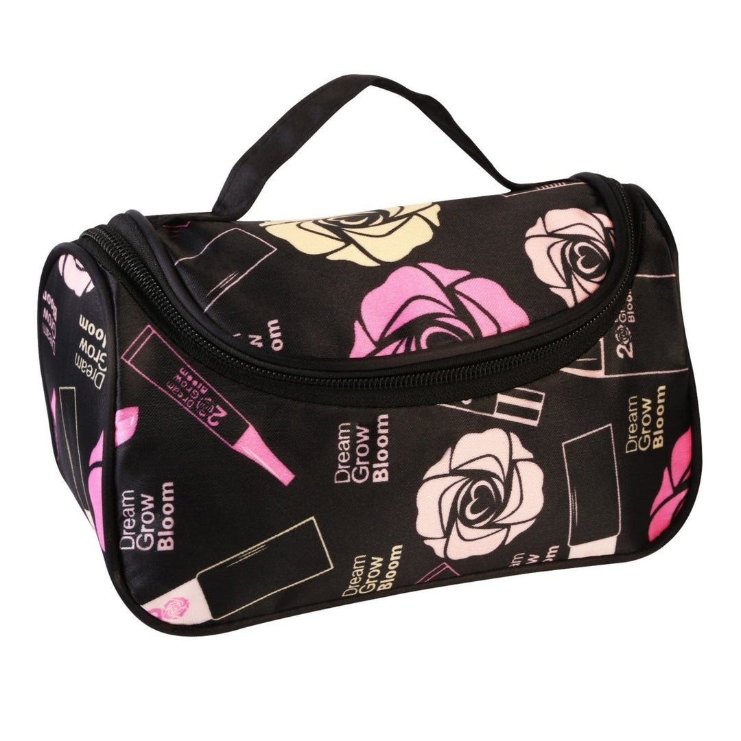 Travel Makeup Bag Portable Cosmetic Organizer with Cosmetic Mirror Waterproof Toiletry Wash Bag for Women Image 1