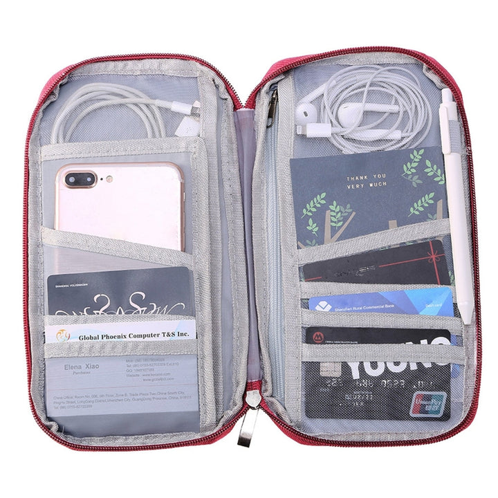 Travel Passport Wallet 12Cells Ticket ID Credit Card Holder Water Repellent Documents Phone Organizer Image 11