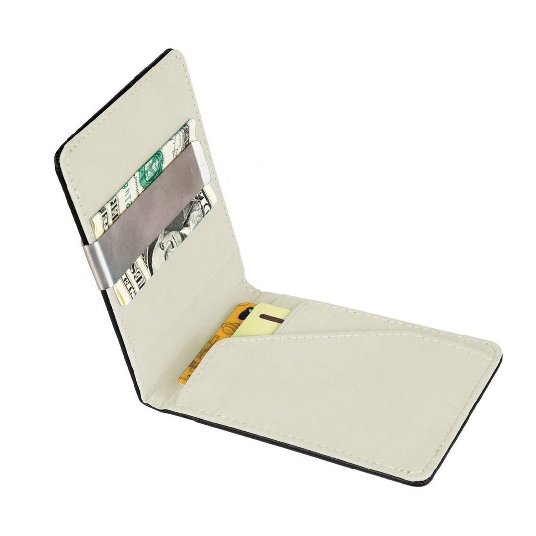 Unisex PU Leather Wallet RFID Blocking Slim Bifold Credit Card Holder with Money Clip Image 1