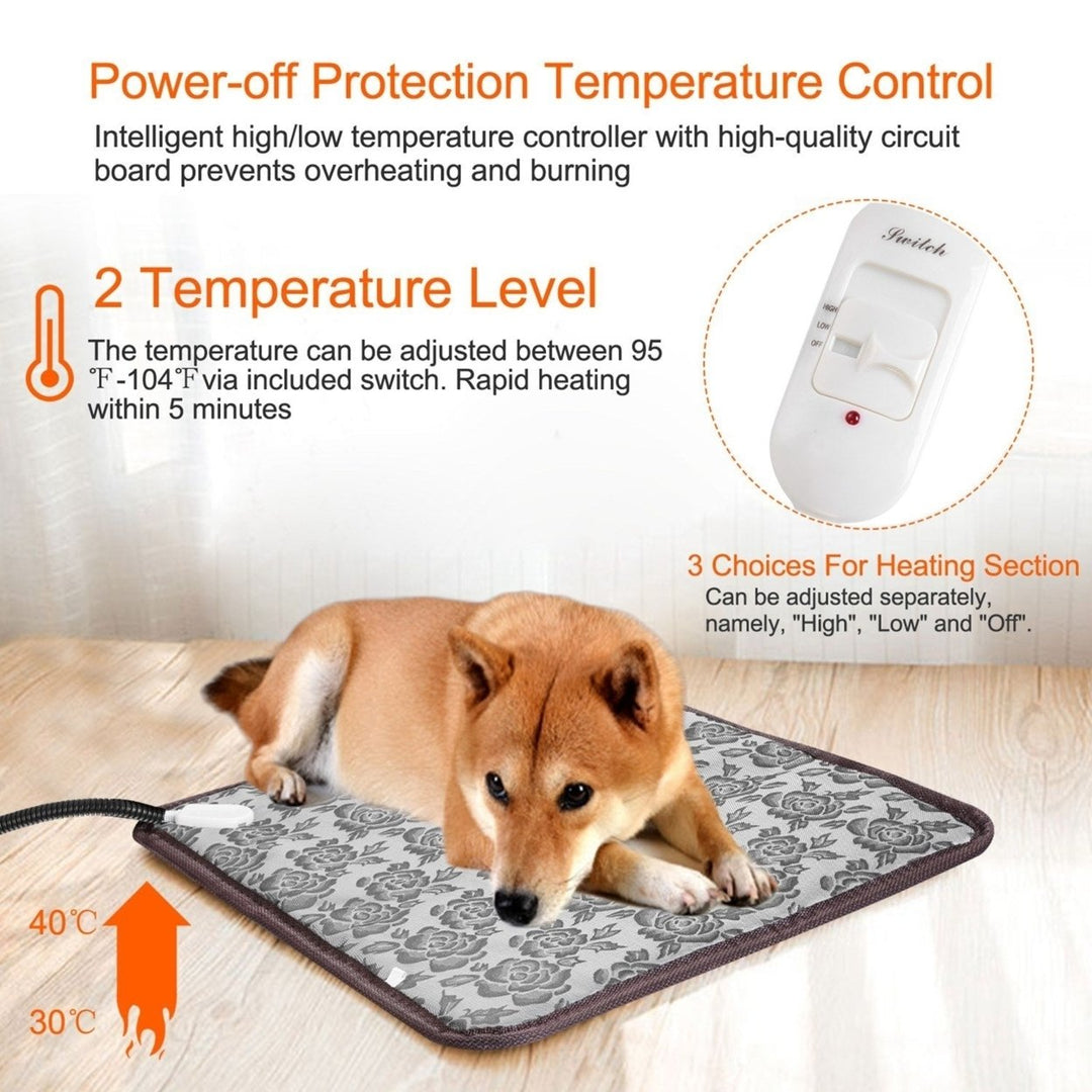 Pet Heating Pad Dog Cat Electric Heating Mat Waterproof Adjustable Warming Blanket Image 4