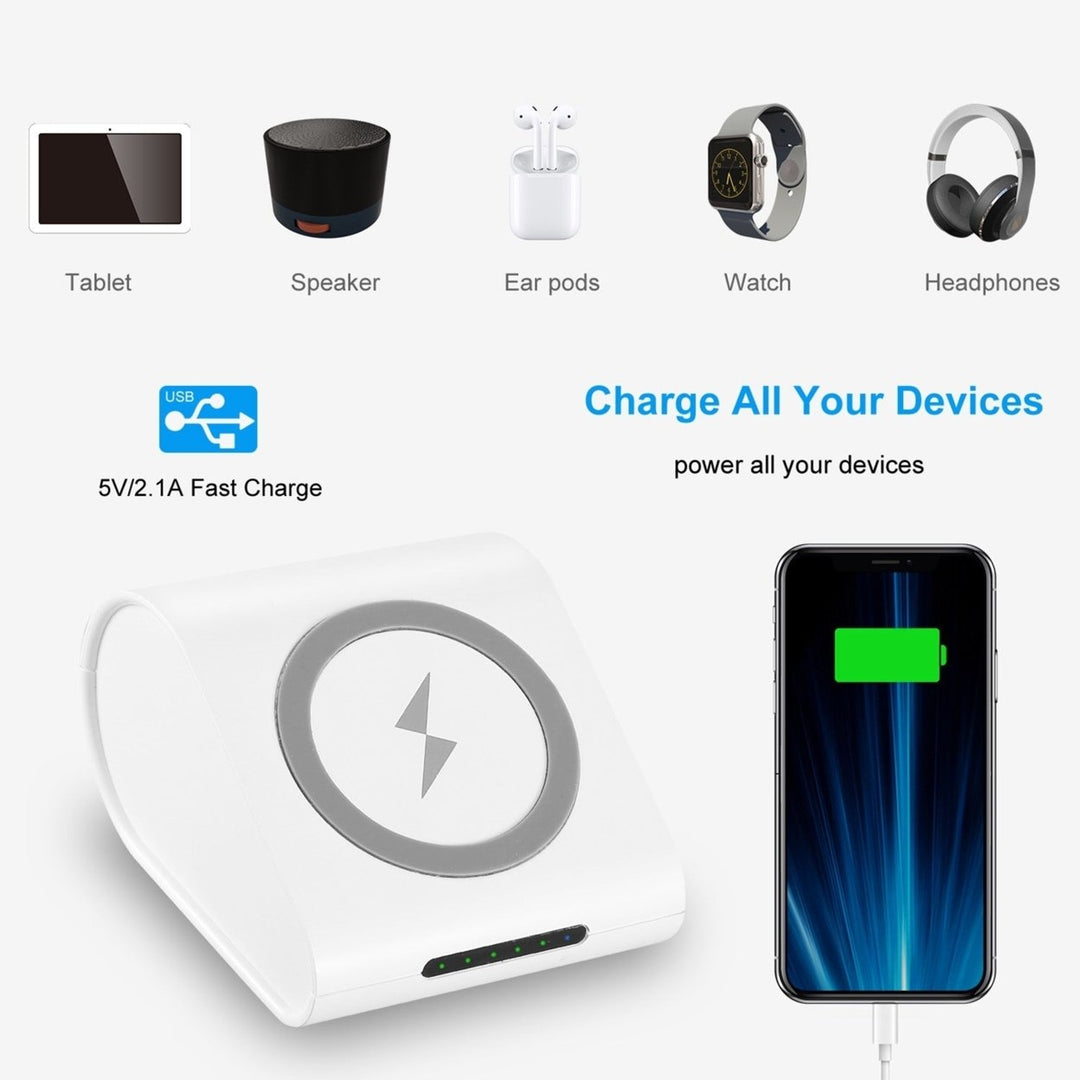 Qi Wireless Charger 10400mAh Power Bank 5W Wireless Charger Pad 2.1A USB Charge Port Portable Battery Charger Image 3