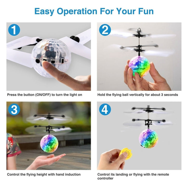 RC Flying Balls Electric Infrared Induction Drone Helicopter Ball LED Light Kids Flying Toy Image 6