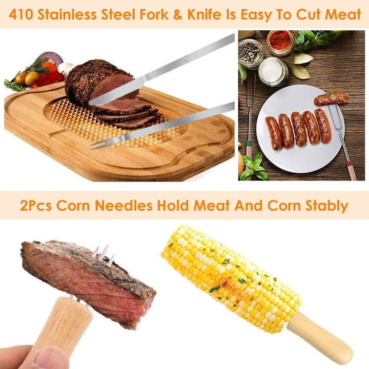 Stainless Steel Roasting Sticks Set 31.9in Extendable Telescoping Marshmallow Hot Dog Fork Skewers Set Image 4