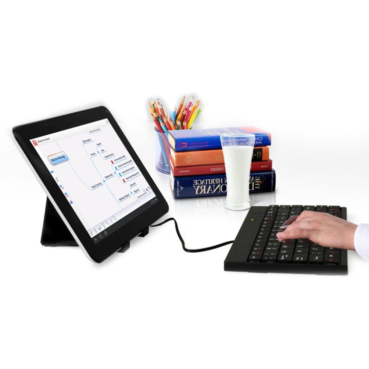 Tablet PC Sleeve Bag Case Stand For Tablet Under 10in with USB Mini Keyboard Two Layer Pockets Image 4