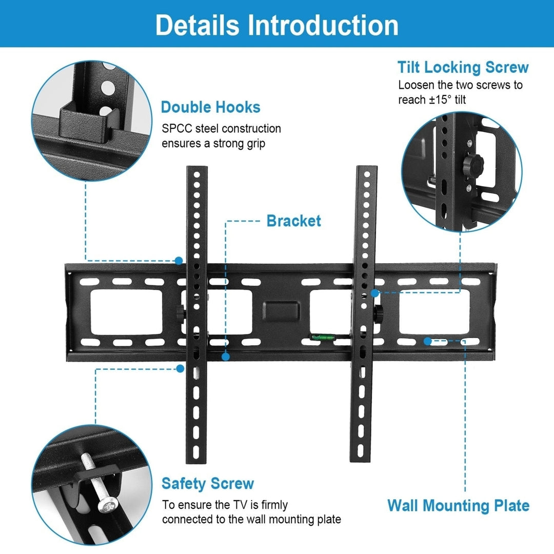 Tilt TV Wall Mount Bracket For 37-70in LED LCD PLASMA Flat TV VESA 630x420mm 15 Degree Tilt Image 2