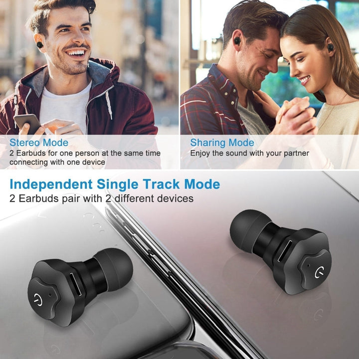 True Wireless Earbuds CSR V4.2 In-ear Stereo Headsets IP44 Waterproof Apt-X TWS Headphones Noise Cancelling Image 4