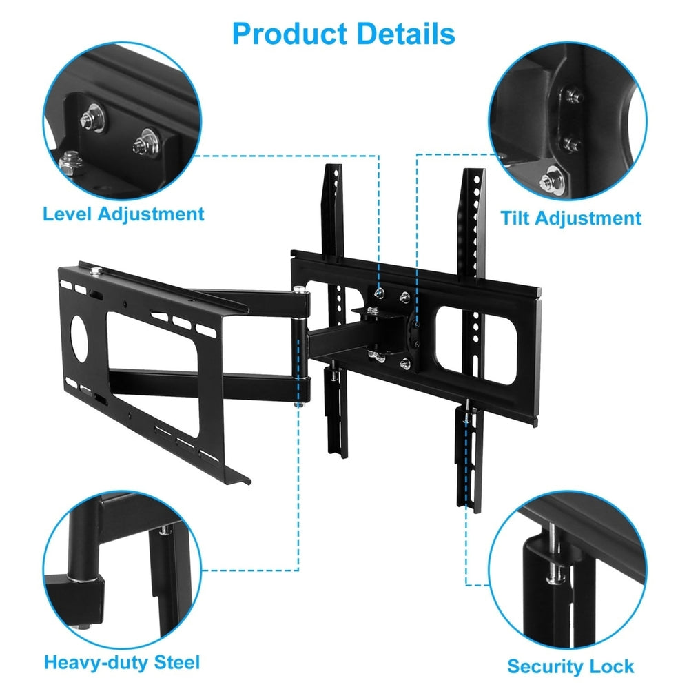 TV Wall Mount Swivel Tilt Full-Motion Articulating Wall Rack For 32in-55in TVs 99lbs Max Bearing Image 2