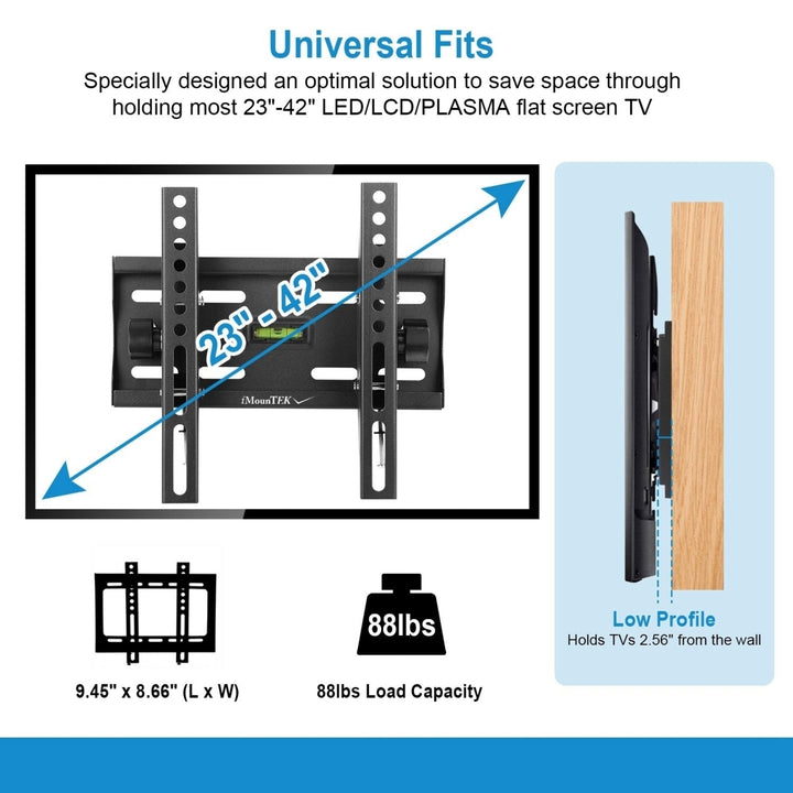 TV Wall Mount Bracket Tilt for 23"-42" LED LCD PLASMA Flat TV VESA 200x200mm Image 4