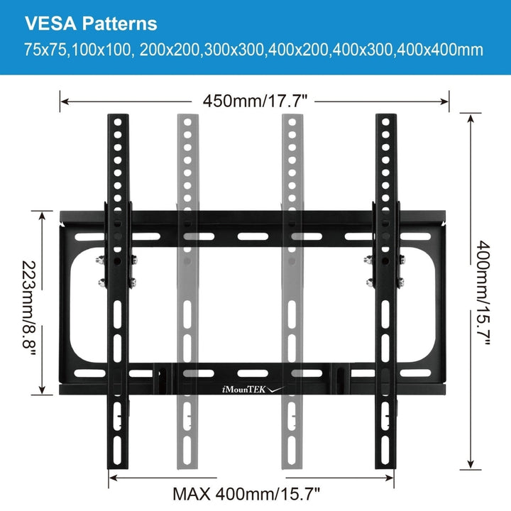 TV Wall Mount Tilt Dual Arm TV Mount Brackets Maximum VESA 400x400mm For 32-55in TVs Image 7