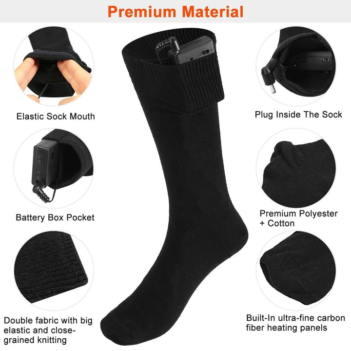 Unisex Electric Heated Socks Rechargeable Battery Heated Socks Winter Warm Thermal Socks Image 4