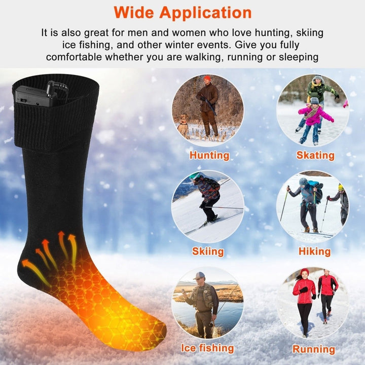 Unisex Electric Heated Socks Rechargeable Battery Heated Socks Winter Warm Thermal Socks Image 6