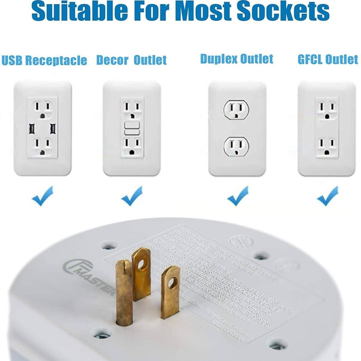 USB Wall Outlet Extender Surge Protector Wall Outlet Plug with 3 Outlet and 2 USB Port Image 3