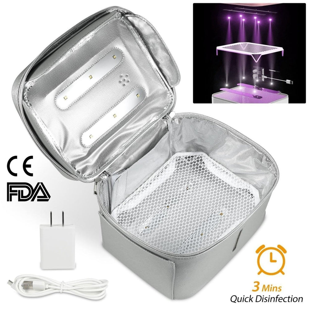 UV Disinfection BagPortable LED UV Sanitizer Box USB-Powered Travel UV Cleaner Bag Image 2